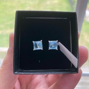 Beautiful Blue Topaz Gemstone Earrings